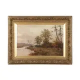 Autumnal Landscape with River by Joseph Paulmen, Oil on canvas, sold Sep 2026