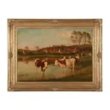 Cows Watering by Félix Planquette, Oil on canvas, sold Sep 2026