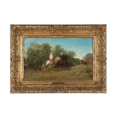 Arabs on Horseback by Eugène Fromentin, Oil on mahogany panel, sold Sep 2026