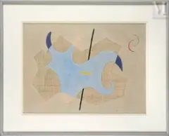 Sans titre by Henri Nouveau, 1948, Huile et encre sur papier, sold Oct 2022
