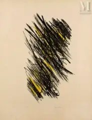 L25 by Hans Hartung, 1957, Lithographie en couleurs, épreuve, sold Oct 2022