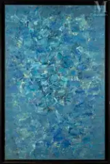 Harmonie bleue by Jacques Chevalier, Huile sur toile portant le, sold Oct 2022