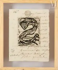 Le serpent by Pierre Alechinsky, Eau-forte et aquatinte sur papier manuscrit, sold Oct 2022