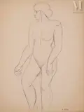 Nu massif by André Lhote, vers 1919, Crayon sur papier, sold Jun 2022