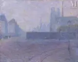 Paris, le quai Saint Michel et Notre Dame by Jean Crotti, Huile sur toile d'origine, sold Jun 2022