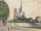 Notre Dame de Paris by Jacques Truphémus, Huile sur carton toilé, sold Jun 2022