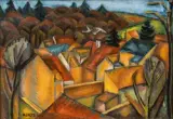 Maisons aux toits rouges by André Lhote, Huile sur toile, sold Jun 2022