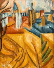 Les toits vus de la rue Seguier by Raoul Dufy, Huile sur toile, sold Jun 2022