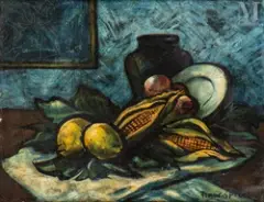 Nature morte au maïs by Francis Picabia, vers 1937, Huile sur toile d'origine, sold Jun 2022
