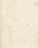 Maison et arbre by Henri Matisse, 1918, Crayon sur papier, sold Jun 2022