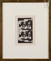 Composition by Auguste Herbin, 1919, Gouache et encre sur papier, sold Jun 2022