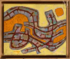L'Ensoleillé by Alfred Manessier, 1958, Huile sur toile, sold Jun 2022