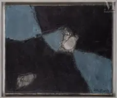 Composition 15 by Léon Zack, 1959, Huile sur toile, sold Jun 2022