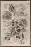 Composition by Yi Eungro, Encre et aquarelle sur papier japon marouflé sur toile, sold Jun 2022
