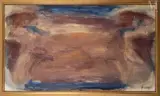 Rencontre de juillet by Jean Messagier, 1957, Huile sur toile, sold Jun 2022