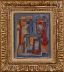 Christ et Véronique by Alfred Manessier, 1946, Huile sur toile, sold Jun 2022