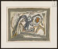 Composition by Jacques Doucet, Gouache et pastel sur papier, sold Jun 2022