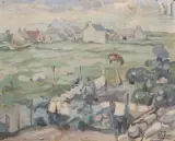 Vue au Lesconil by Alix Aymé, Huile sur carton, sold Jun 2022