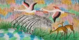 Lieu de rencontre by Pilipili Mulongoy, Huile sur toile, sold May 2022