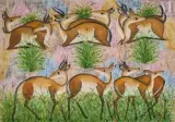 Couple d'antilopes en repos by Pilipili Mulongoy, Huile sur toile, sold May 2022