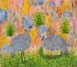 Maternité du couple des pintades by Pilipili Mulongoy, Huile sur toile, sold May 2022