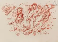 Monde Perdu by Soly Cissé, 2009, Pastel sur papier, ensemble de, sold May 2022