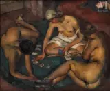 La partie de cartes by Miron Duda, Huile sur toile, sold May 2022