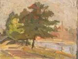 Paysage d'Angleterre à Cumberland dit "Cumbria by Maurice Blond, Huile sur carton, sold May 2022