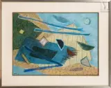 Chemin de la plage by Henri Goetz, 1975, Pastel sur papier, sold Apr 2022