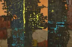 Sans titre by Ernst Leyden, 1969, Technique mixte, collages sur panneau Triptyque, sold Apr 2022