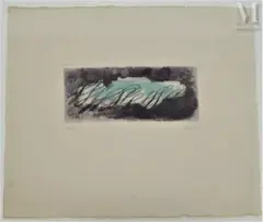 Eclaircie verte by Jean Fautrier, vers 1941, Eau forte et aquatinte en couleurs sur Vélin d'auvergne rosé, épreuve, sold Apr 2022