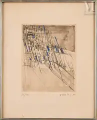 Paysage, Hiver by Maria Helena Vieira da Silva, Aquatinte, épreuve rehaussée à la main, sold Apr 2022