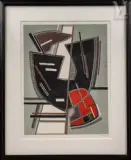 Composition avec du rouge (1965/67) by Alberto Magnelli, Lithographie en couleurs, épreuve, sold Apr 2022