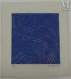 Sans titre by Stanley William Hayter, 1966, Eau forte en couleurs, épreuve, sold Apr 2022