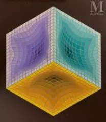 TRIDOS by Victor Vasarely, 1986, Sérigraphie en couleurs, épreuve, sold Apr 2022