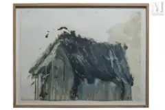 Maison 5 by Michel Potage, 1986, Huile sur papier, sold Apr 2022