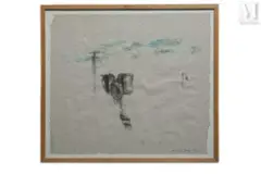 Sans titre by Michel Potage, 1989, Fusain et aquarelle sur papier, sold Apr 2022