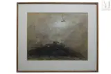 Sans titre by Michel Potage, 1989, Huile et fusain sur papier, sold Apr 2022