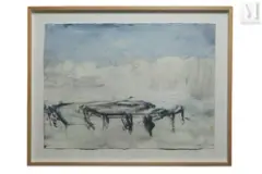 Sans titre by Michel Potage, 1990, Huile et lavis d'encre sur papier, sold Apr 2022