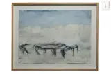 Sans titre by Michel Potage, 1990, Huile et lavis d'encre sur papier, sold Apr 2022