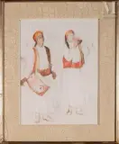 Deux musiciens by Victor Sarfati, Aquarelle sur trait de crayon, sold Apr 2022