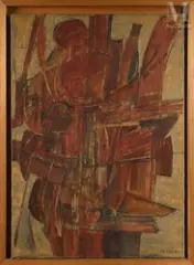 Sans titre by Roger Edgar Gillet, 1958, Huile sur toile, sold Mar 2022