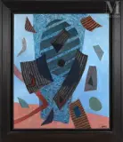 Composition by Henri Goetz, 1983, Huile et pastel sur toile, sold Mar 2022