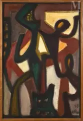 Sans titre by Jean-Michel Atlan, 1959, Huile sur toile, sold Mar 2022