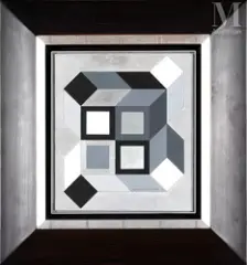 Tridim-Deta-A by Victor Vasarely, 1969, Acrylique sur panneau, sold Mar 2022