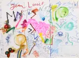 Cher Jean-Louis by Jean Tinguely, 1988, Encre, gouache et collage sur papier, sold Mar 2022