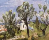 La villa bleue à Nice by Henri Matisse, 1918, Huile sur toile, sold Mar 2022