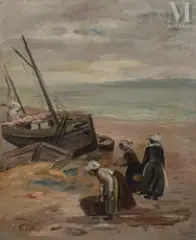Les bretonnes by Aizik Feder, Huile sur toile, sold Feb 2022