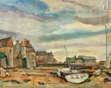 Le port de Roscoff by Eugène Konopatzky, Huile sur toile, sold Feb 2022