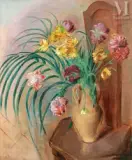 Bouquet de fleurs by Abraham Weinbaum, Huile sur toile, sold Feb 2022